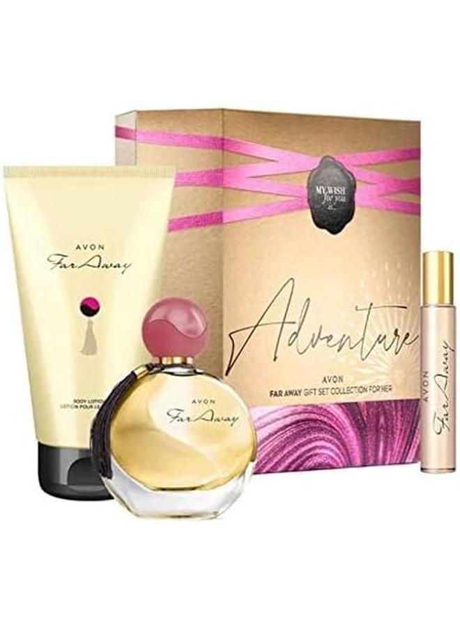 AVON Far Away Gift Set Eau De Parfum 50Ml Body Lotion And Purse Spray Xmas  - Image 3