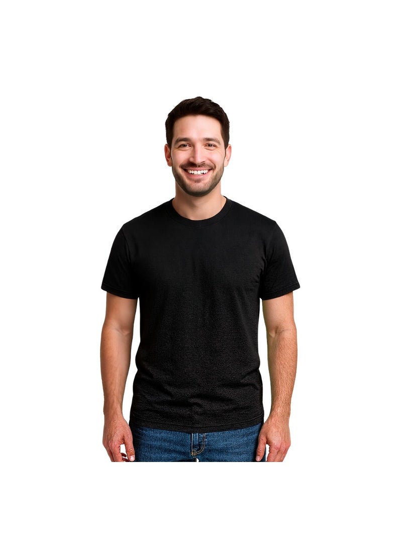 برينت شوب فور مي 10 قطع تي شيرت رجالي ممشط برقبة مستديرة للكبار 190 جرام في المتر المربع من القطن الخالص الألوان الأساسية - Image 2