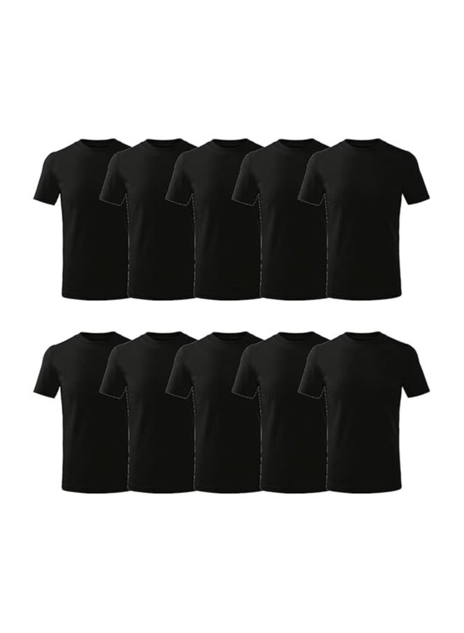 PRINTSHOP4ME 10 pcs Adult Round Neck Combed Men's T Shirt 190 GSM Pure Cotton Basic Colors  - Image 1