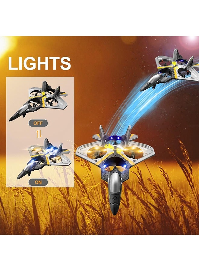 Arabest 4CH Rc Plane - Remote Control Plane for Kids and Adults - RC Fighter Jet 4 Channel, Extra 2 Rechargeable Battery LED Airplane Fighter,V17 Remote Control Plane,Low Battery Alarm, Easy to Fly Drone Gift for Boys - Image 5