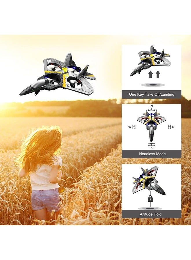 Arabest 4CH Rc Plane - Remote Control Plane for Kids and Adults - RC Fighter Jet 4 Channel, Extra 2 Rechargeable Battery LED Airplane Fighter,V17 Remote Control Plane,Low Battery Alarm, Easy to Fly Drone Gift for Boys - Image 2