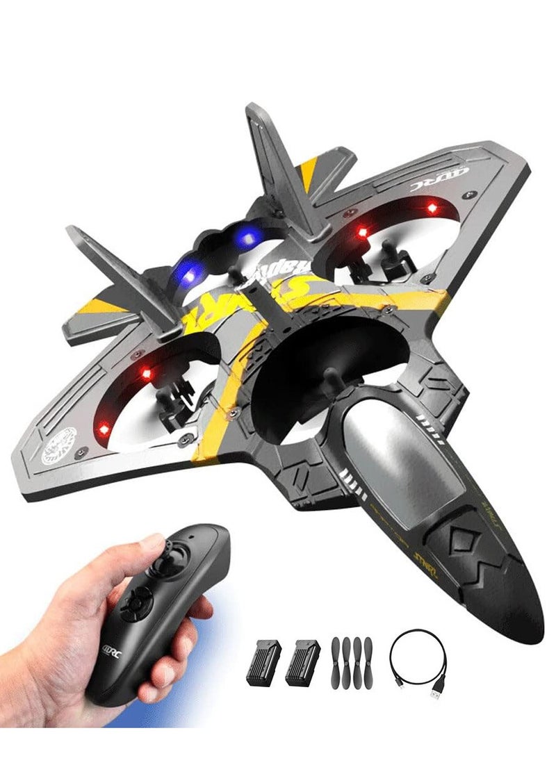 Arabest 4CH Rc Plane - Remote Control Plane for Kids and Adults - RC Fighter Jet 4 Channel, Extra 2 Rechargeable Battery LED Airplane Fighter,V17 Remote Control Plane,Low Battery Alarm, Easy to Fly Drone Gift for Boys - Image 1