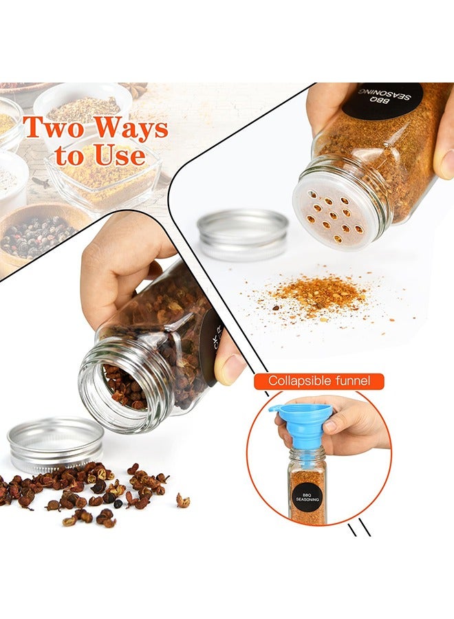 Arabest 24PCS Glass Spice Jars with Labels for Spice Cabinets Racks Air Conditioner Spice Jars for Herb Seeds and Small Items - Image 2