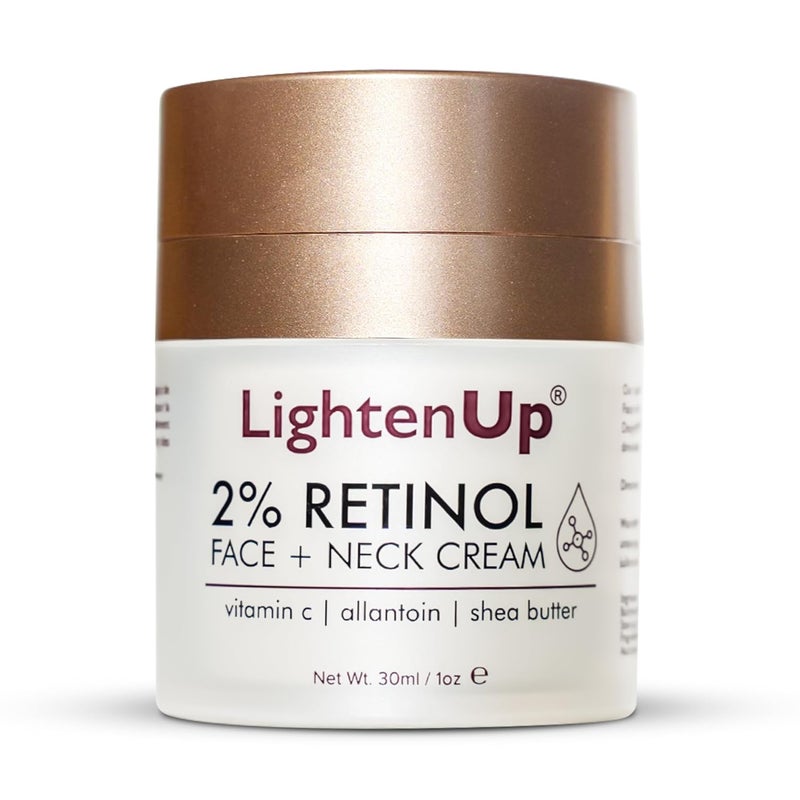OMIC LightenUp Anti Aging 2 Retinol Face  Neck Cream  1 Fl oz  30 ml  With Vitamin C Allantoin  Shea Butter