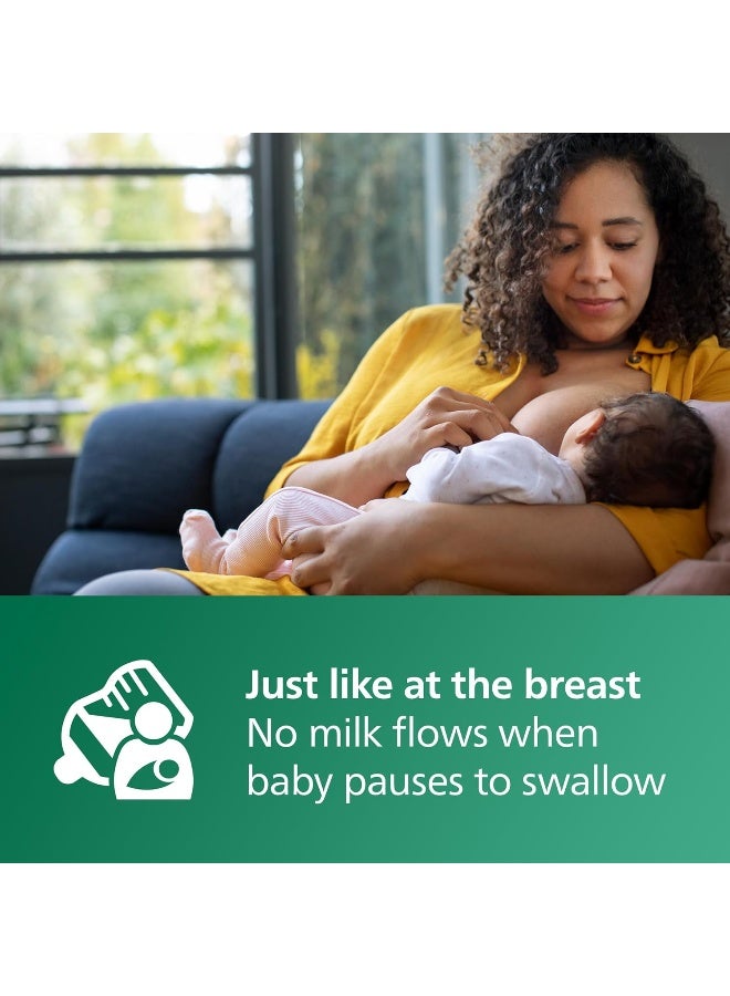 Avent زجاجات حليب الأطفال من فيليبس أفينت الطبيعية بزجاجة زجاجية مع حلمات استجابة طبيعية (تدفق متوسط، تدفق 3)، 8 أونصات، 4 عبوات، SCY913/04 - Image 5