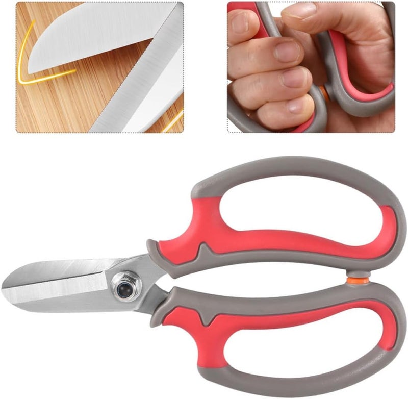 HANABASS Professional Flower Scissor and Gardening Pruning Shear for Home Use, Red Multifunctional Garden Trimmer with Sharp Blades for Floral and Plant Cutting - Image 3