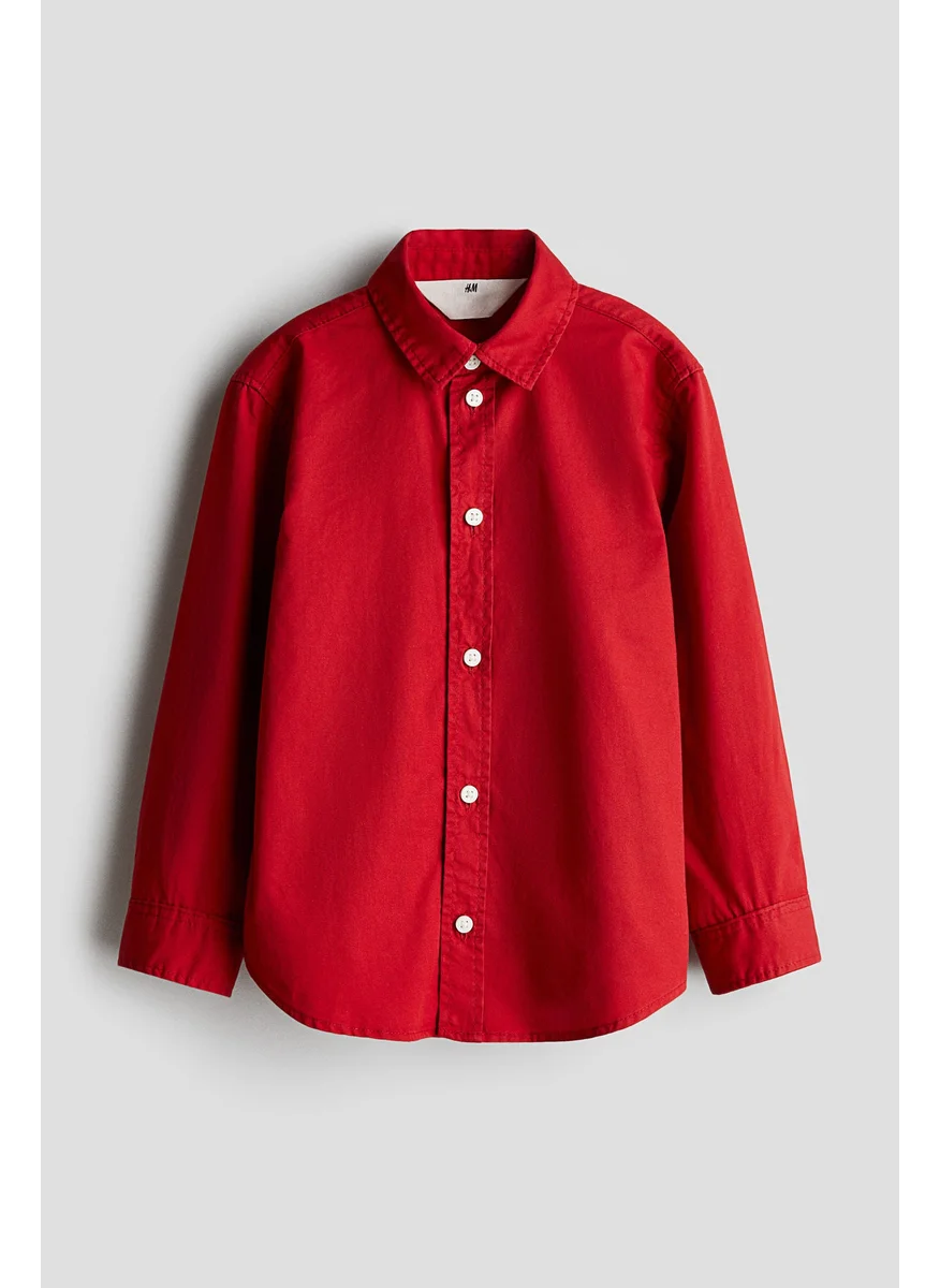 اتش اند ام Long-Sleeved Cotton Shirt