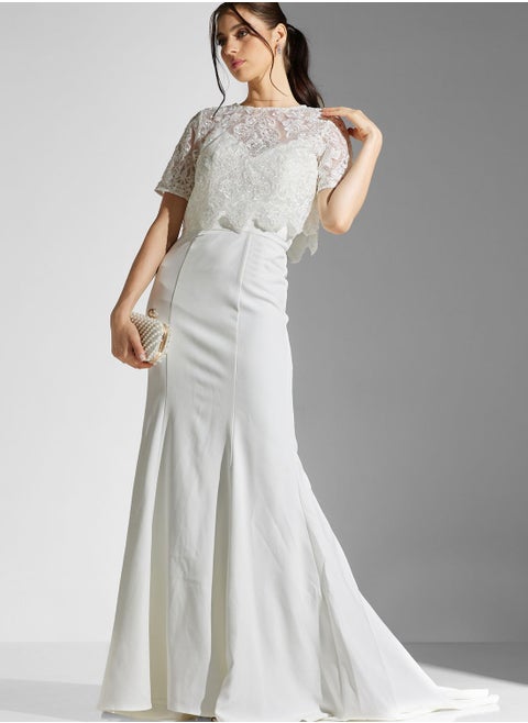 Embellished Lace Detail Bridal Dress