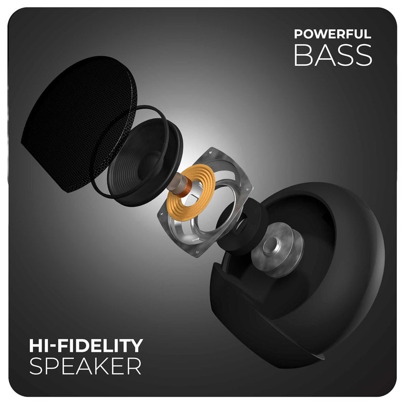 Xech ساعة منبه مع مكبر صوت للنائمين بعمق | ساعة طاولة صغيرة للطلاب | ساعات سرير تعمل بالطاقة USB مع حامل هاتف وحامل أقلام | هدايا عيد ميلاد للأطفال (بيضاوي، أسود) - Image 5