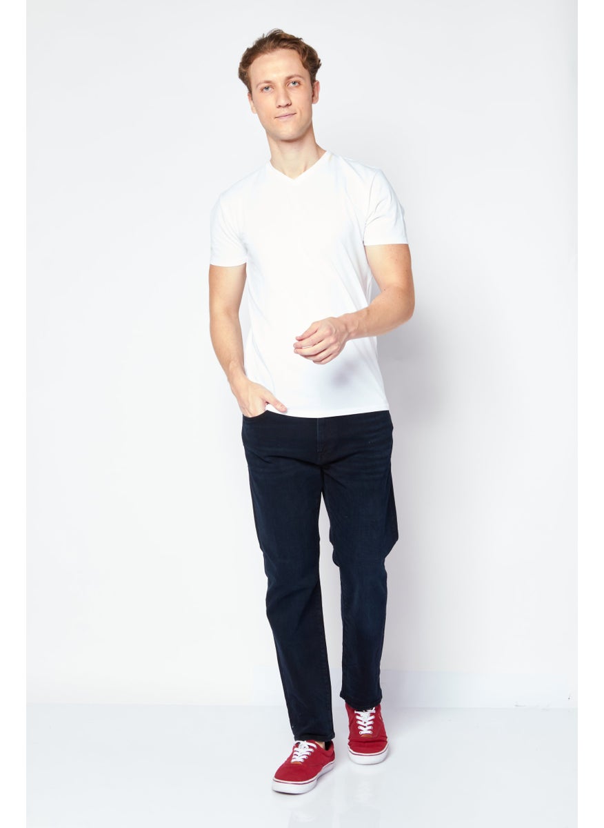 Selected Homme جينز رجال بتصميم مستقم مغسول وقابل للتمدد، كحلي  - Image 3