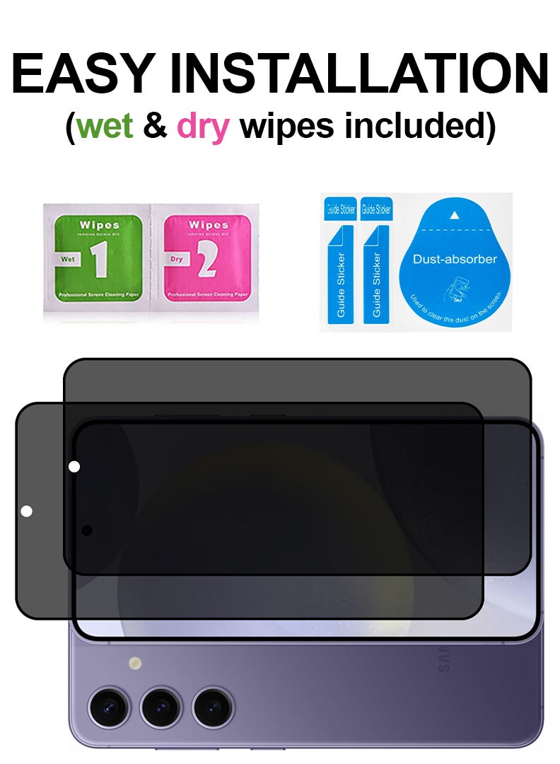 Theodor Pack of 2 Tempered Glass Screen Protector With 9H hardness For Samsung Galaxy S24 Plus 6.7 Privacy - Image 3