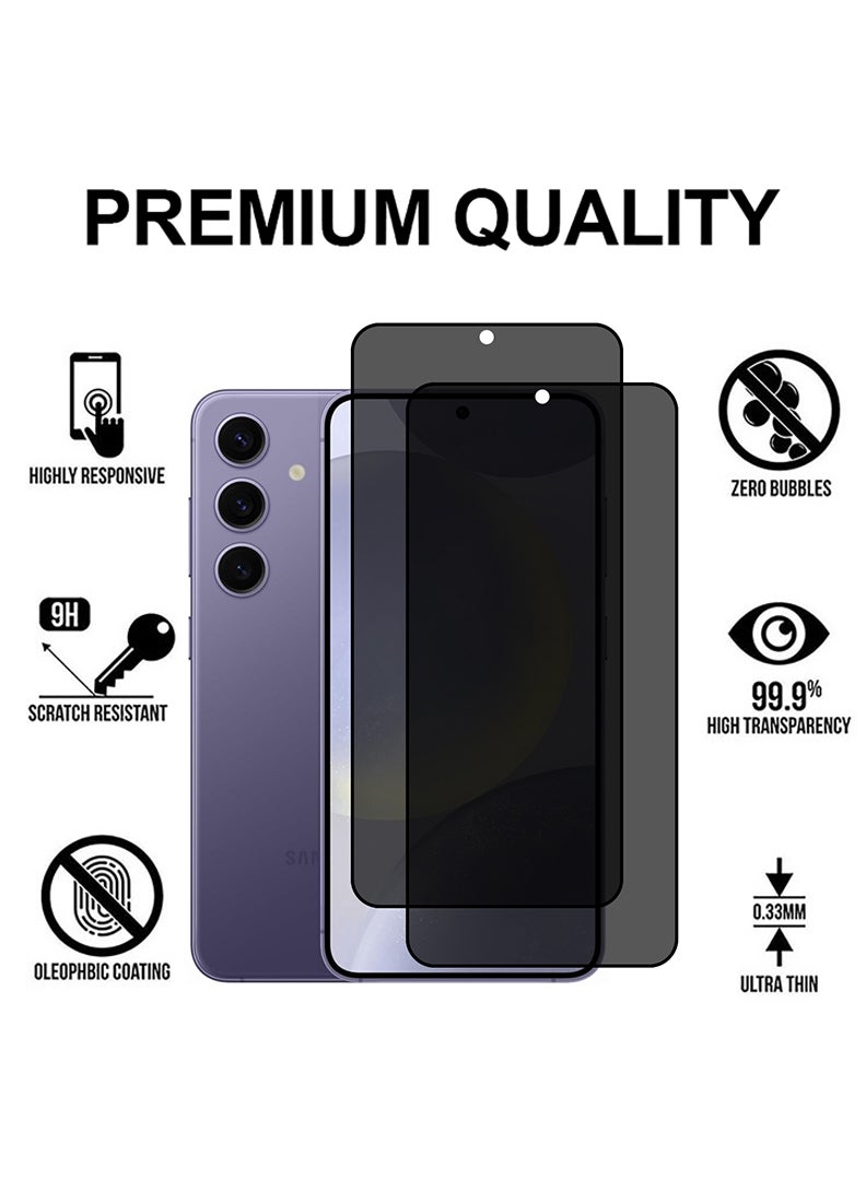 Theodor Pack of 2 Tempered Glass Screen Protector With 9H hardness For Samsung Galaxy S24 Plus 6.7 Privacy - Image 2