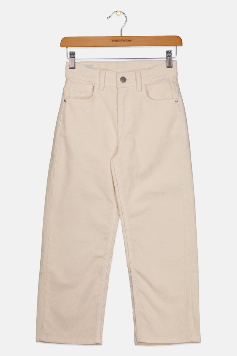 Pepe Jeans Kids Girl Regular Fit Ribbed Pants, Ivory - Image 1