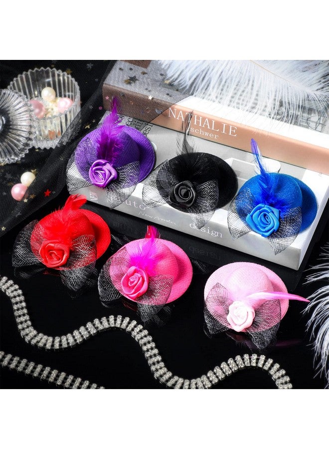 Weewooday 6 Pieces Chicken Hats For Hens Tiny Pets Funny Halloween Accessories Feather Top Hat With Adjustable Elastic Chin Strap Rooster Duck Parrot Poultry Stylish Show Costume (Simple Style) - Image 3