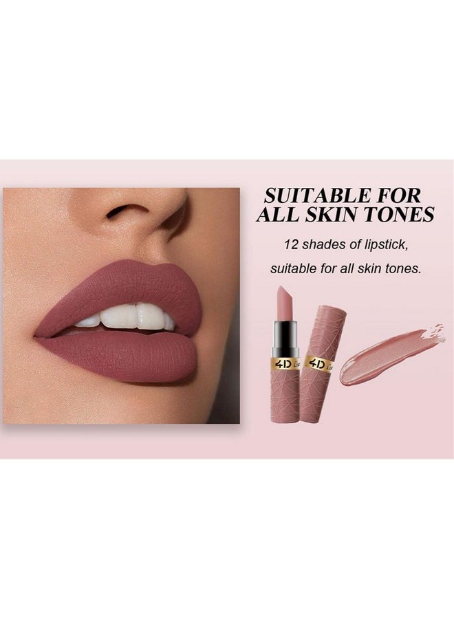 BONNIE CHOICE - 6Pcs Matte Lipstick Set, Brown Nude Pink Purple Rose Red Matte Lipstick Sets For Women Velvet Lipstick Long Lasting Waterproof 24 Hours Lip Stick Stain Makeup Christmas Gift Sets (A) - Image 1