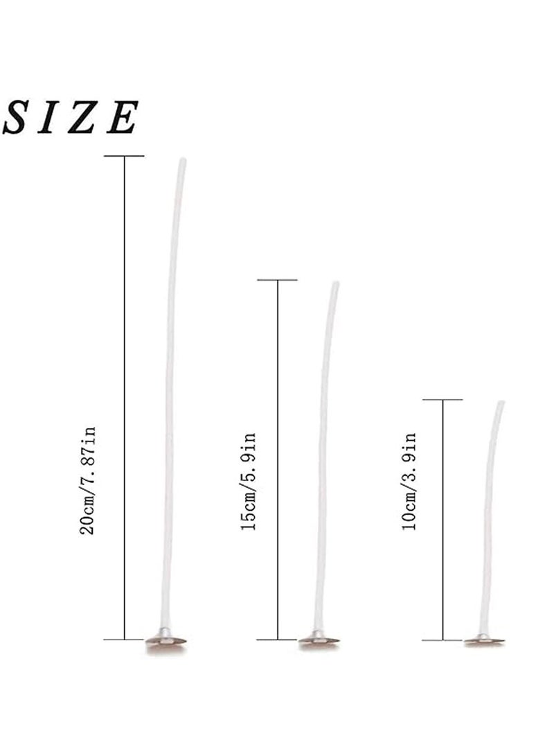150 Pcs Candle Wicks for Candle Making Pre-Waxed Wick with Sustainers Tabs Candle Making Supplies Kit Natural Candle Wick Cotton Natural Candle Wicks DIY Gift 10cm/4in 15cm/6in and 20cm/8in  - Image 2
