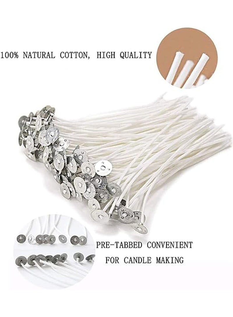 150 Pcs Candle Wicks for Candle Making Pre-Waxed Wick with Sustainers Tabs Candle Making Supplies Kit Natural Candle Wick Cotton Natural Candle Wicks DIY Gift 10cm/4in 15cm/6in and 20cm/8in  - Image 3