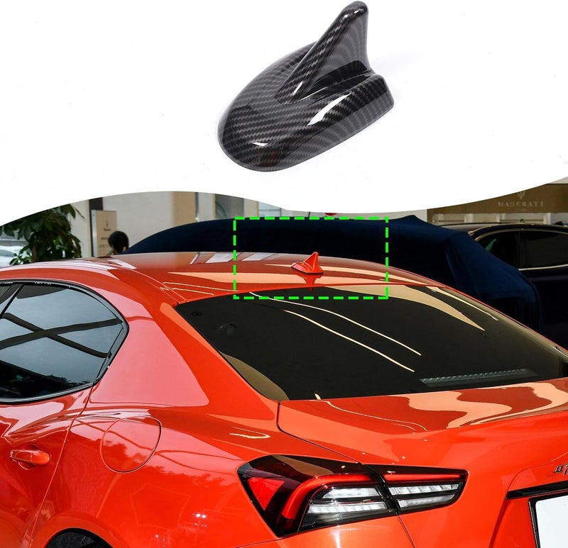 TOYCIDFG غطاء زعنفة سمكة القرش لسقف السيارة TOYCIDFG لسيارة مازيراتي غيبلي وكواتروبورتي 2017-2024 - نمط ألياف الكربون - Image 1