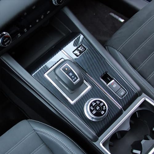 Qiosreui Gear Shift Panel Trim Cover for Mitsubishi Outlander 2022-2024 Accessories Center Console Panel Wrap Sticker Central Control Gear Shifter Console Anti-Scratch Panel Protector Frame ABS (Carbon Fiber) - Image 4