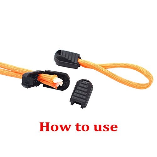 KEEJEA 25 Pack Zipper Pull Cord Lock Cord Ends Black Buckle for Paracord Cord,Shoes,Molle Backpack - Image 4