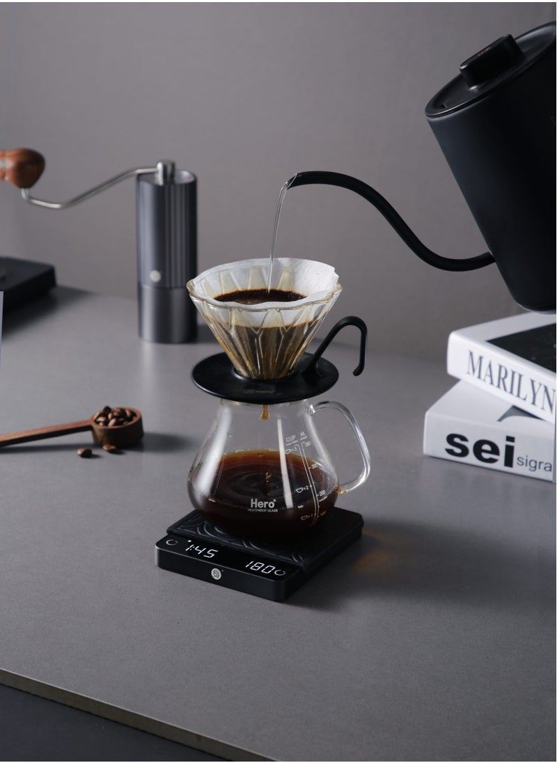 zeroHero zeroHero Electric Smart Espresso Pocket Scale, Black, 0.3g-2000g Weighing Range, Rechargeable 1200mAh Battery, Compact 116x100x14mm Design, Lightweight 193g, Aluminum Alloy/ABS Material for Precision Brewing  - Image 3