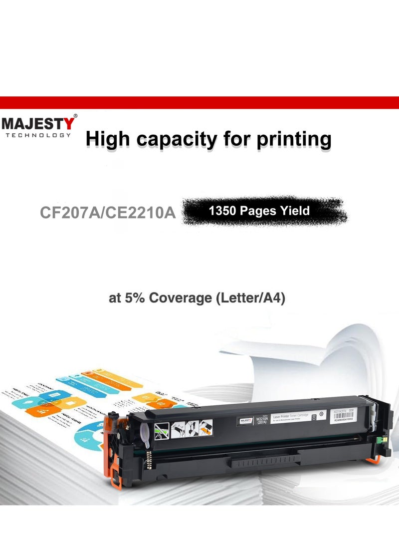 Majesty - 207A W2210 Compatible Color Toner Cartridge for HP Laserjet Pro M255dw M255nw MFP M282nw MFP M283cdw MFP M283fdn MFP M283fdw Black - Image 1