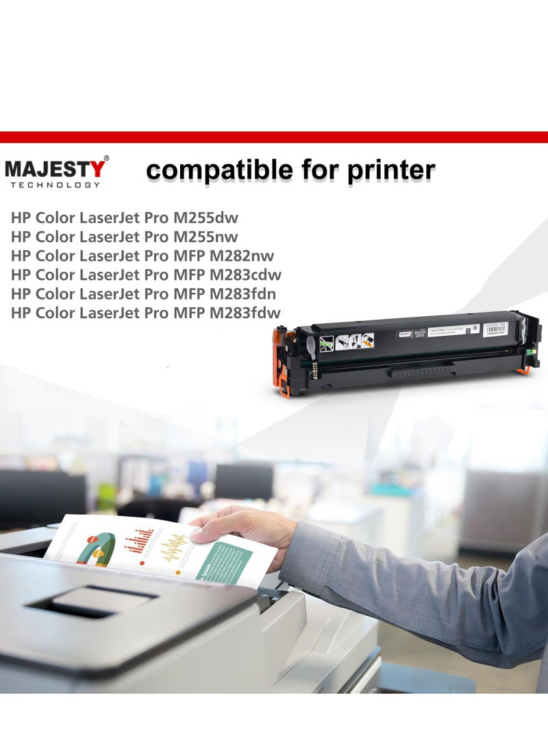 Majesty - 207A W2210 Compatible Color Toner Cartridge for HP Laserjet Pro M255dw M255nw MFP M282nw MFP M283cdw MFP M283fdn MFP M283fdw Black - Image 1