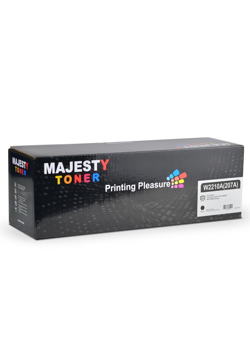 Majesty - 207A W2210 Compatible Color Toner Cartridge for HP Laserjet Pro M255dw M255nw MFP M282nw MFP M283cdw MFP M283fdn MFP M283fdw Black - Image 1