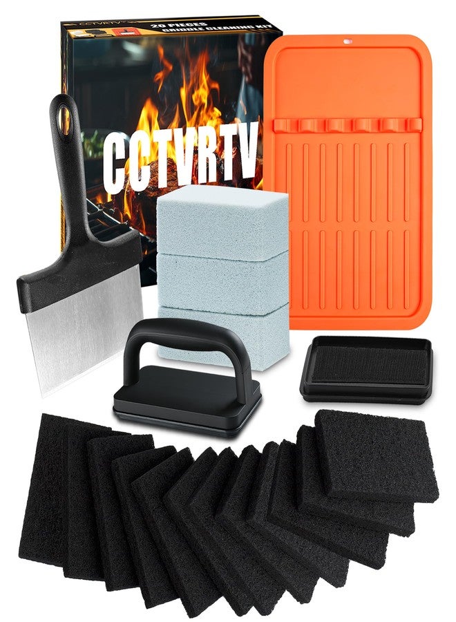 CCTVRTV Grill Cleaning Bricks with Handle/Grill Stone/Griddle Stone, Scrubbing Pumice Stone for Cleaning Blackstone Flat Top BBQ, Swimming Pool, Sink (5 Pieces) - Image 1