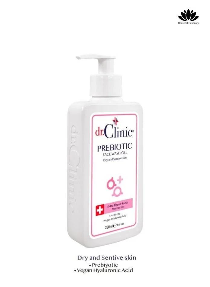 dr.Clinic جل غسول الوجه د.كلينيك بالبريبيوتيك للبشرة الجافة والحساسة (الوردي)