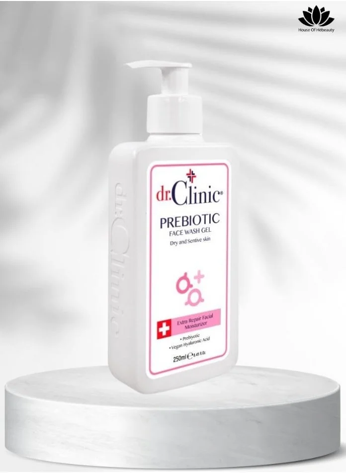 dr.Clinic جل غسول الوجه د.كلينيك بالبريبيوتيك للبشرة الجافة والحساسة (الوردي)