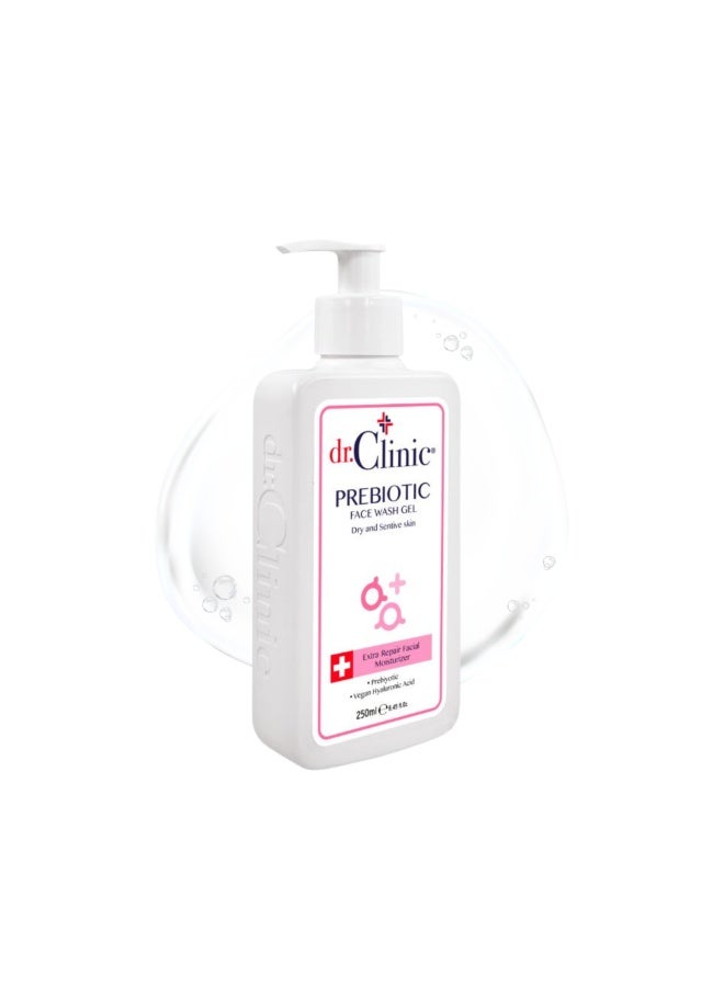 dr.Clinic DR. CLINIC | Prebiotic Face Wash Gel Cleanser | Hydrating Daily Facial Wash | Enriched with Hyaluronic Acid & Prebiotics | For Dry & Sensitive Skin | 250 ml - Image 1