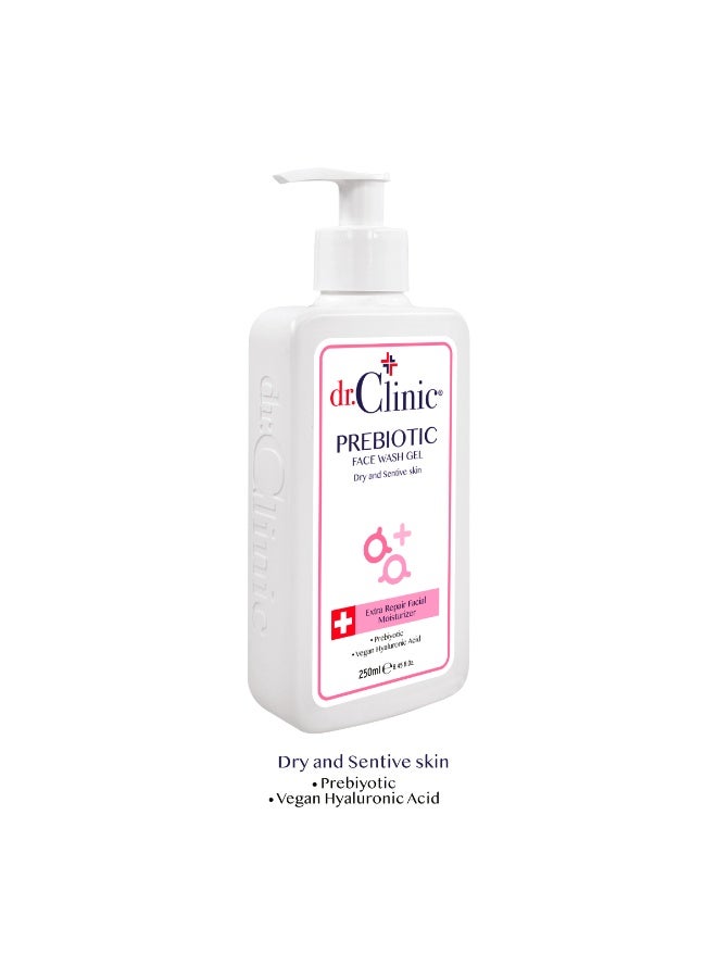 dr.Clinic DR. CLINIC | Prebiotic Face Wash Gel Cleanser | Hydrating Daily Facial Wash | Enriched with Hyaluronic Acid & Prebiotics | For Dry & Sensitive Skin | 250 ml - Image 3