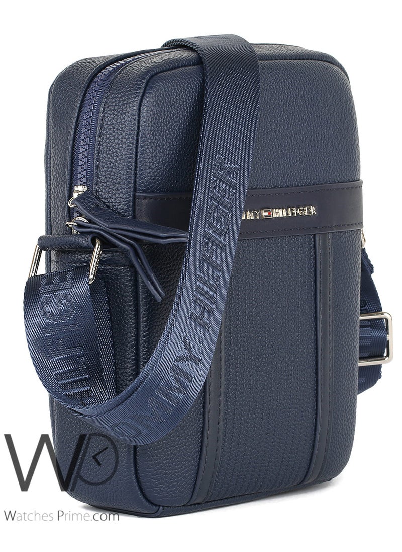 Tommy Hilfiger Plus Leather Tommy Hilfiger Crossbody Messenger Shoulder Navy Blue Mens Bag  - Image 4