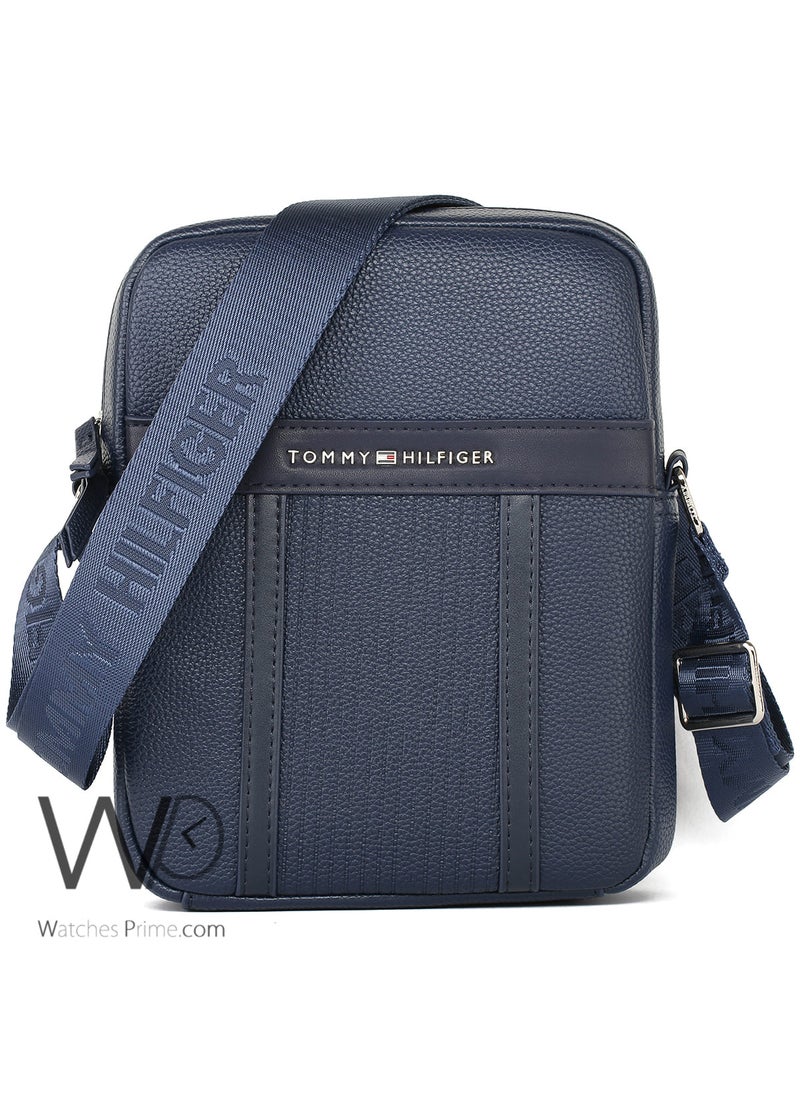 Tommy Hilfiger Plus Leather Tommy Hilfiger Crossbody Messenger Shoulder Navy Blue Mens Bag  - Image 1