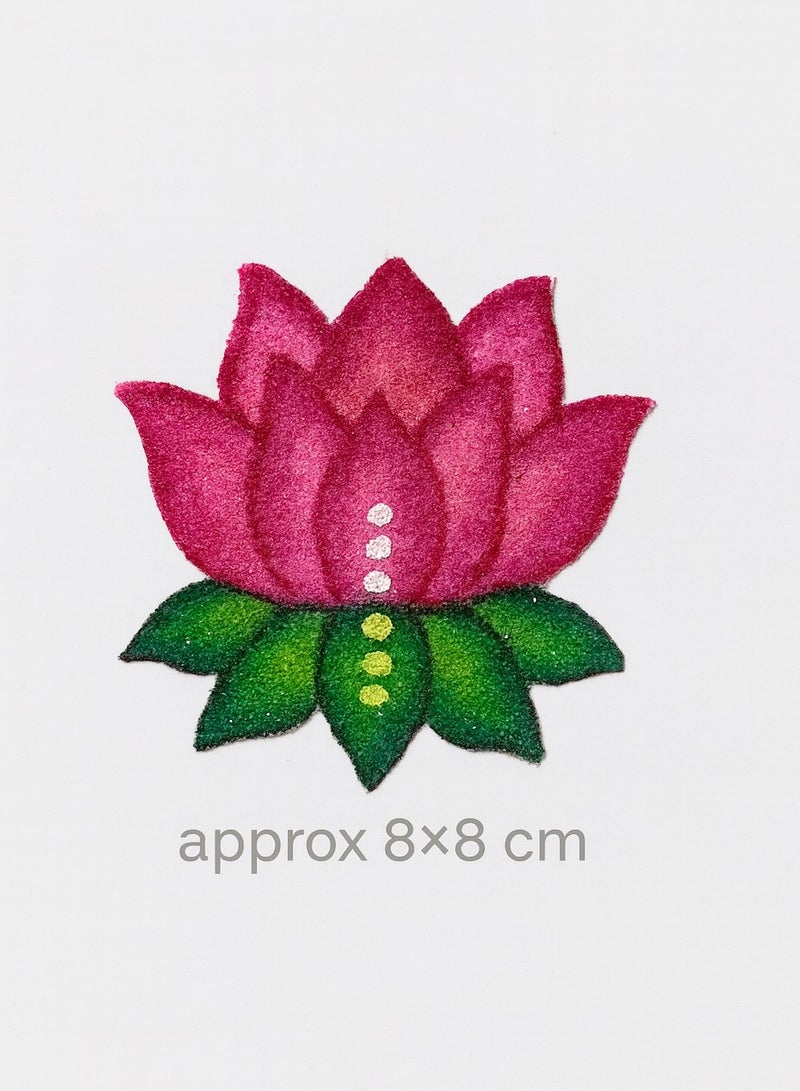 Ready For Chai رانغولي لوتس اليدوية القابلة لإعادة الاستخدام جاهزة للشاي لتزيين المهرجانات 8x8.5 سم