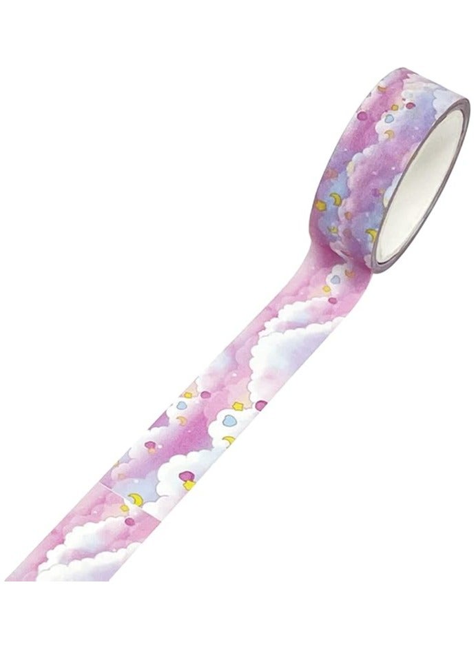 Washi Masking Tape, 15mm x 5M, Pink Clouds - Image 4