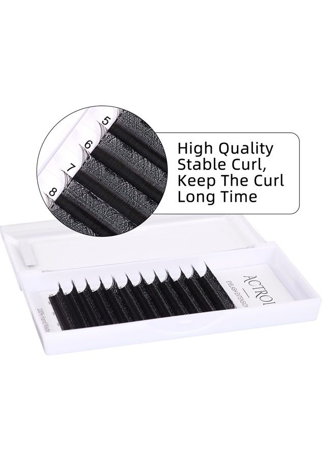 ACTROL تمديدات رموش W 3D حجم 0.07C تجعيد 8-15 مم مروحة سهلة رموش مسبقة الصنع على شكل W باللون الأسود - Image 3