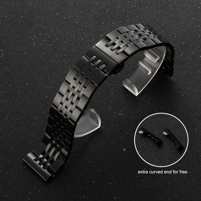Y&D 12mm to 24mm Seven Beads Solid Stainless Steel Watch Band – Classic Metal Strap Replacement for Apple Watch with 7 Links - Image 3