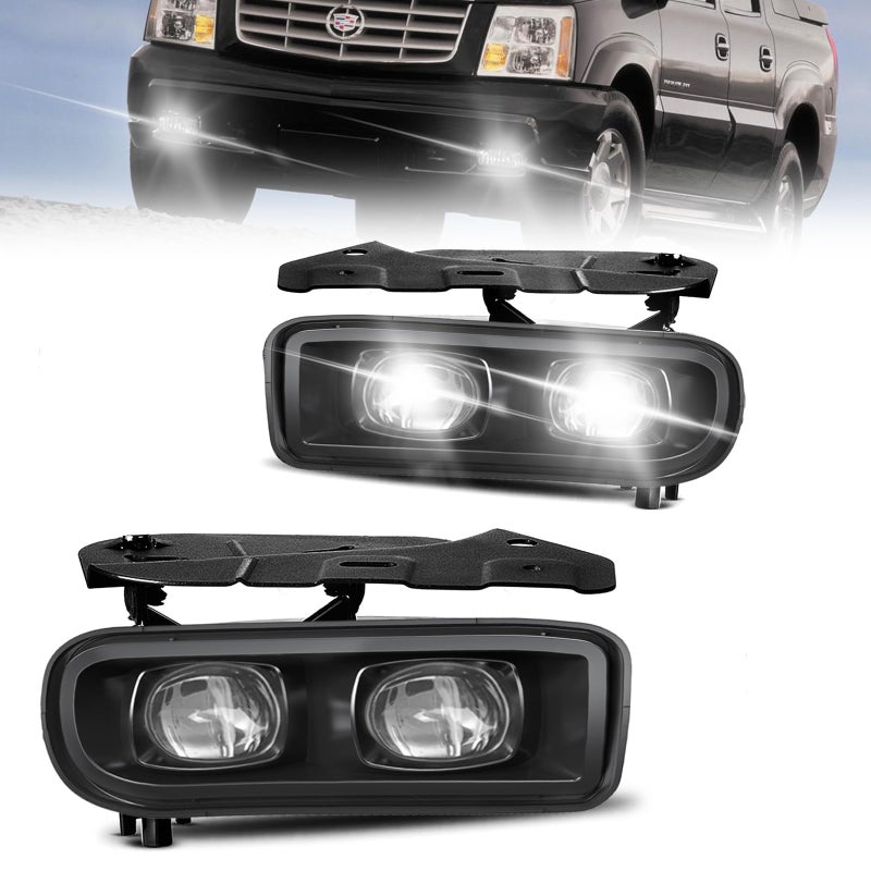 Shocklight LED Fog Lights Assembly Replacement for 2002 2003 2004 2005 2006 Cadillac EscaladeEscalade EXTEscalade ESV Driving Fog Lamps