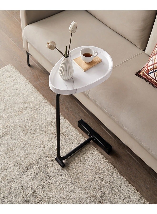 رافين طاولات قهوة فاخرة بتصميم عصري، تصميم بيضاوي من الرخام، أثاث منزلي لغرفة المعيشة بأبعاد 45 × 30 × 60 سم - Image 3