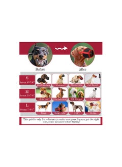 SYOSI Dog Muzzle, Soft Nylon Muzzle Dog Mouth Guard Dog Mouth Cover with Breathable Mesh Fabric and Adjustable Strap, Health Guard for Small Medium Dogs Anti Biting Barking Chewing(4 Pcs )(Red+Black)(S)  - Image 3