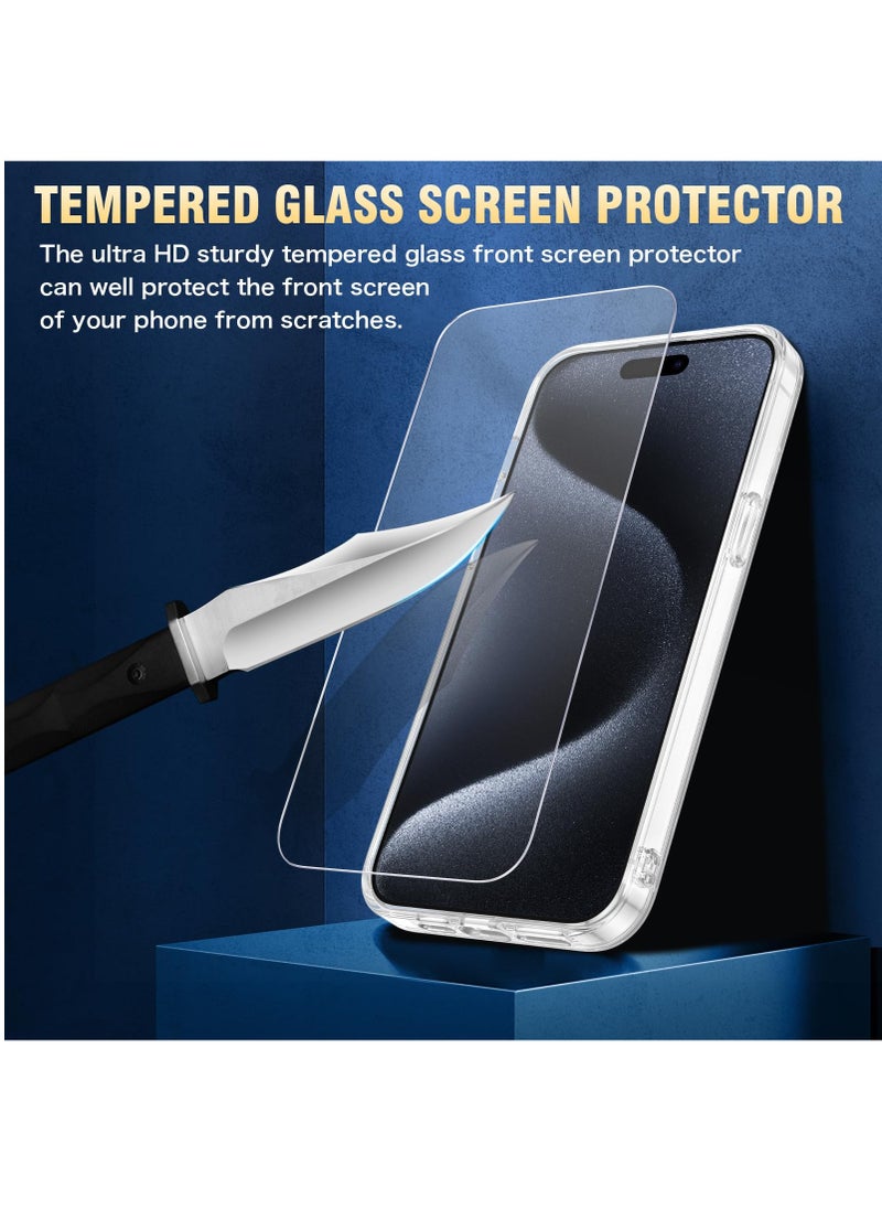 Houmt - iPhone 15 Pro Case Clear Magsafe Case【5 in 1】2x Camera Lens Protector +2x Screen Protector Support Wireless Charging Non-Yellowing Slim Protective Case Cover 6.1 Inch - Image 1