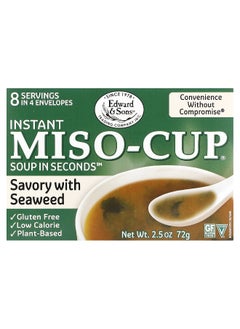 Edward & Sons Edward & Sons, Instant Miso-Cup, Savory with Seaweed, 4 Envelopes, 2.5 oz (72 g)  - Image 1