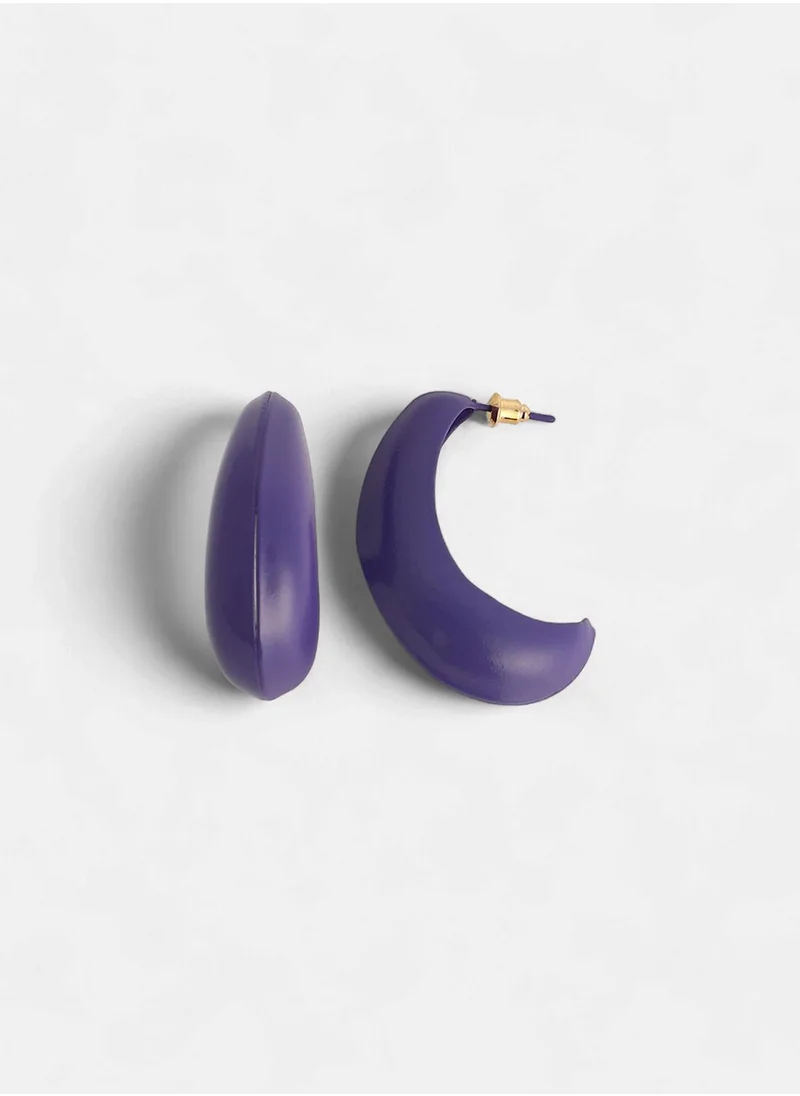 SOHI Contemporary The Semi-Fold Hoop Earrings