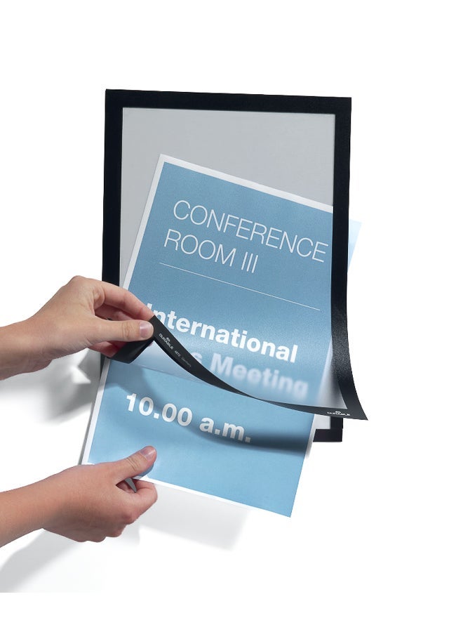 Durable Self-Adhesive A4 File Folder, Magnetic Document Holder for Professional Display | Easy to Mount & Remove Signage for Office & Glass Surfaces, File Folder Organizer - Image 2