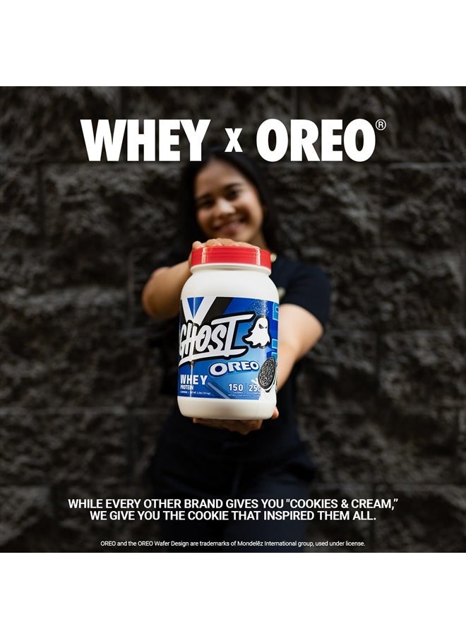 Ghost - Whey Protein Powder, Oreo - 2LB Tub, 25G of Protein - Cookies & Cream Flavored Isolate, Concentrate & Hydrolyzed Whey Protein Blend - Post Workout Shakes - Image 1
