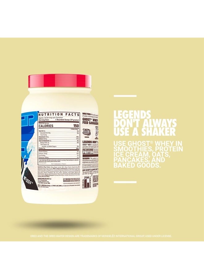 Ghost - Whey Protein Powder, Oreo - 2LB Tub, 25G of Protein - Cookies & Cream Flavored Isolate, Concentrate & Hydrolyzed Whey Protein Blend - Post Workout Shakes - Image 1