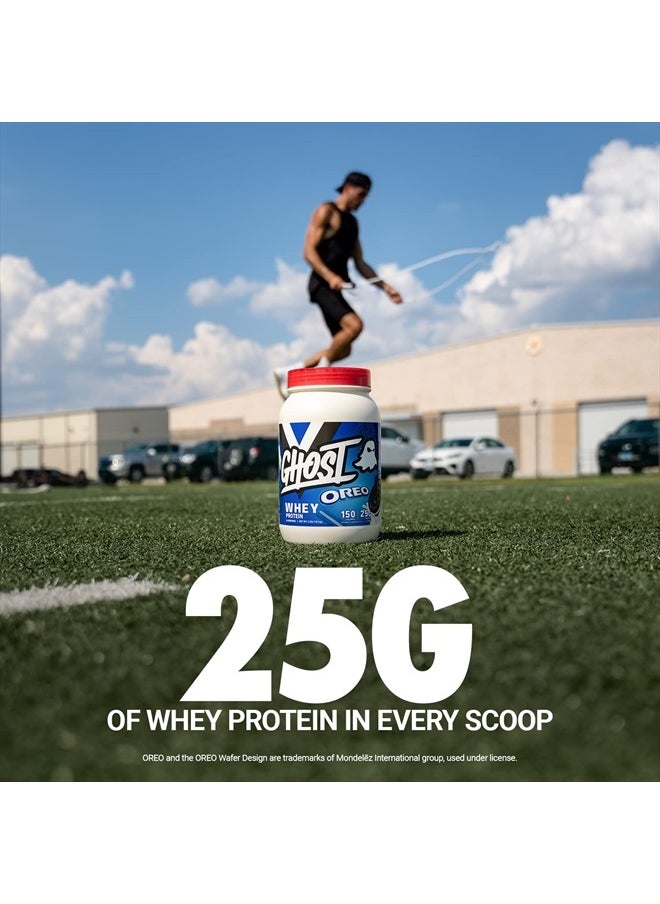 Ghost - Whey Protein Powder, Oreo - 2LB Tub, 25G of Protein - Cookies & Cream Flavored Isolate, Concentrate & Hydrolyzed Whey Protein Blend - Post Workout Shakes - Image 1