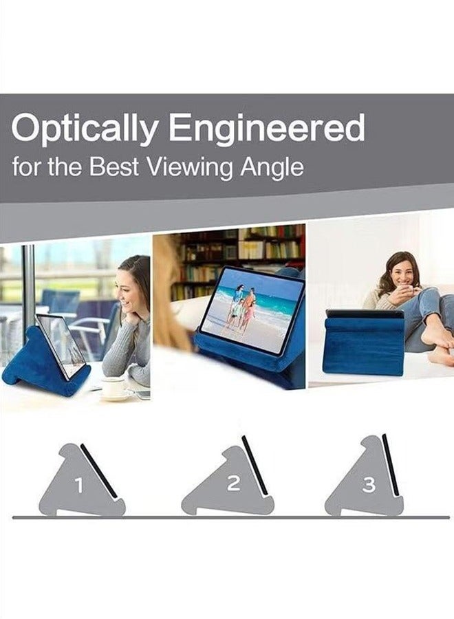 Soft Pillow for ipad,Multi-Angle Phone Pillow Lap Stand,Universal ipad Tablet Reading Stand Pillow Holder for ipads,Tablets,Smartphones, Dark Blue - Image 3